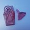 Art Deco Pink Crystal Glass Decanter with Glasses, Set of 3 4