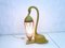 Lámpara de mesa de cuero en forma de cisne atribuida a Aldo Tura, años 60, Imagen 6
