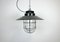 Industrial Grey Enamel Factory Cage Hanging Lamp, 1960s, Image 1