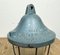 Lámpara de búnker industrial azul de Polam Gdansk, años 70, años 60, Imagen 12