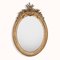 19th Century French Oval Gold Leaf Mirror with Crest, 1890s, Image 1