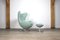 Sedia Egg in prima edizione con poggiapiedi di Arne Jacobsen per Fritz Hansen, anni '60, Immagine 5
