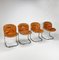 Cognac Pascale Chairs attributed to Gastone Rinaldi for Thema, 1970s, Set of 4 1