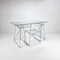 Postmodern Minimalist Steel and Glass Desk, 1980s 7