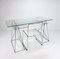 Postmodern Minimalist Steel and Glass Desk, 1980s 4