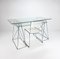 Postmodern Minimalist Steel and Glass Desk, 1980s 6