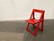 Mid-Century Wooden Red Trieste Folding Chair by Aldo Jacober, 1960s 1