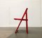 Mid-Century Wooden Red Trieste Folding Chair by Aldo Jacober, 1960s 3