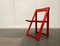 Mid-Century Wooden Red Trieste Folding Chair by Aldo Jacober, 1960s 7