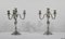 Silver Bronze Candleholders, Late 19th Century, Set of 2 12
