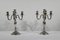 Silver Bronze Candleholders, Late 19th Century, Set of 2 1