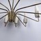Lámpara de araña de 12 luces de latón y vidrio opalino, Alemania, años 50, Imagen 5