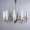 12-Light Chandelier in Brass & Opal Glass, Germany, 1950s 1