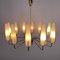 12-Light Chandelier in Brass & Opal Glass, Germany, 1950s 2