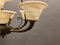 Lámpara de araña italiana de bronce con pantalla de cristal de Murano, años 50, Imagen 3