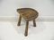 Rustic French Wooden Tripod Stool, 1950s 2
