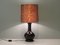 Lámpara de mesa oriental italiana vintage de cerámica marrón oscuro con pantalla a medida, 1970, Imagen 4