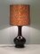 Lámpara de mesa oriental italiana vintage de cerámica marrón oscuro con pantalla a medida, 1970, Imagen 2