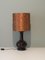 Vintage Italian Oriental Table Lamp in Dark Brown Ceramic with Custom-Made Lampshade, 1970, Image 1