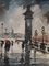 Bernard Lignon, Pont Alexandre III et Vue sur le Bâtiment des Invalides, Parigi, 1947, Olio su tela, Con cornice, Immagine 1