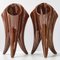 French 3-Horned Vases in Brown Ceramic, 1960s, Set of 2, Image 1