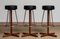 Teak Chrome and Black Faux Leather Swivel Bar Stools by Börje Johanson, 1960s, Set of 3, Image 5