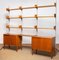 Teak Shelf System with Steel Bars attributed to Harald Lundqvist for Lizzy, 1950s 1