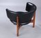 Chaise Longue and Pouf in Rosewood and Black Leather by Sven Ellekaer for Christian Linneberg, 1962, Set of 2 3