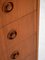 High Teak Chest of Drawers with Wooden Knobs, 1950s 7