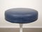 Blue Leather Stools with White Trumpet Foot from Wattenheimer Kunststoffwerke, Germany, 1970s, Set of 4 11