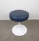 Blue Leather Stools with White Trumpet Foot from Wattenheimer Kunststoffwerke, Germany, 1970s, Set of 4 7