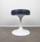 Blue Leather Stools with White Trumpet Foot from Wattenheimer Kunststoffwerke, Germany, 1970s, Set of 4 8