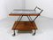 Teak Trolley with Botanical Tile Top, 1960s 1