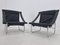 Mid-Century Chrome and Leather Armchairs, 1970s, Set of 2 3