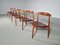 Beech & Teak Heart Dining Table & Chairs by Hans J. Wegner for for Fritz Hansen, Denmark, 1950s 8