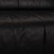 Sofá de tres plazas de cuero negro de Rolf Benz, Imagen 3