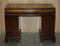 Viktorianischer Partner Schreibtisch aus Wurzelholz mit Kissenschublade & Brauner Lederplatte, 1900er 14