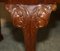 English Dining Table in Hand Carved Walnut with Claw & Ball Feet, 1920s 9