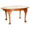 English Dining Table in Hand Carved Walnut with Claw & Ball Feet, 1920s 1