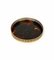 Mid-Century Round Serving Tray in Tortoiseshell Acrylic Glass and Brass in the Style of Christian Dior, Italy, 1970s, Image 2
