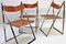 Folding Chairs in Leather from Fontoni & Geraci for Lübke, Set of 5 1
