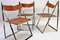 Folding Chairs in Leather from Fontoni & Geraci for Lübke, Set of 5, Image 1