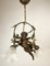 Baroque Bronze Blindfolded Cupido Chandelier Pendant Lamp, 1940s 5