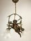 Baroque Bronze Blindfolded Cupido Chandelier Pendant Lamp, 1940s, Image 5
