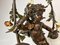 Baroque Bronze Blindfolded Cupido Chandelier Pendant Lamp, 1940s 3