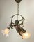 Baroque Bronze Blindfolded Cupido Chandelier Pendant Lamp, 1940s, Image 2