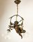 Baroque Bronze Blindfolded Cupido Chandelier Pendant Lamp, 1940s 1