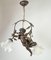 Baroque Bronze Blindfolded Cupido Chandelier Pendant Lamp, 1940s 12