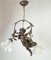 Baroque Bronze Blindfolded Cupido Chandelier Pendant Lamp, 1940s, Image 12