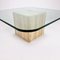 Mid-Century Handmade Glass Coffee Table with Travertine Base, 1960s, Image 7